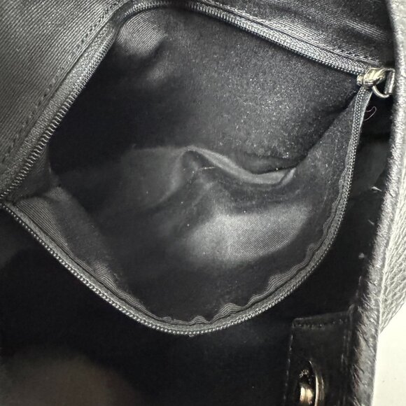 Talbots Black Leather Braided Strap Shoulder Bag Zip Closure & Inner Pocket - Picture 7 of 8